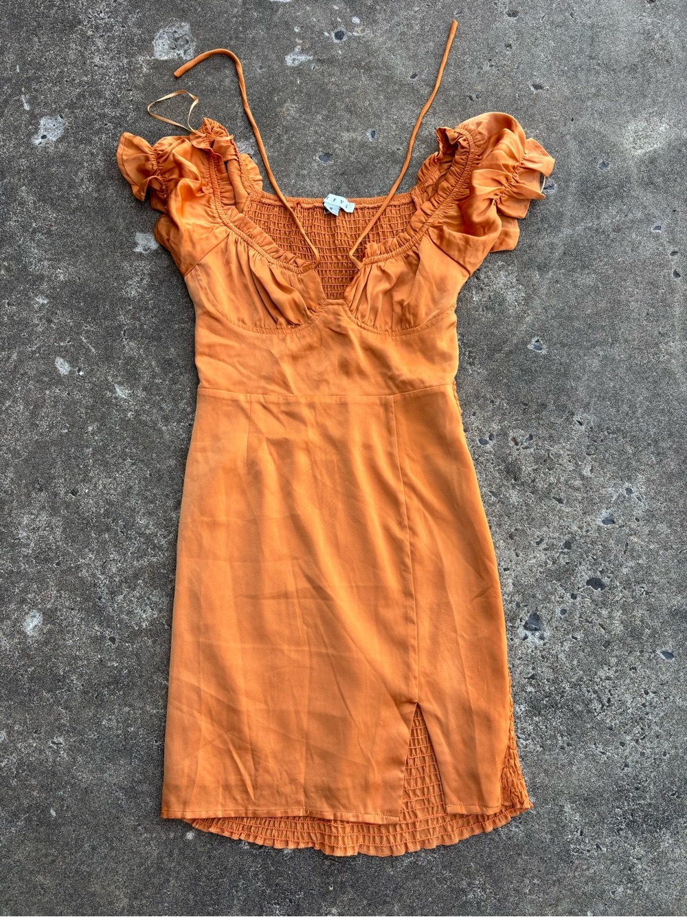 Sunset Ruffle Mini Dress in Orange